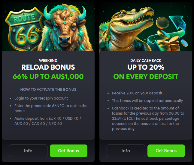 Neospin Casino bonus